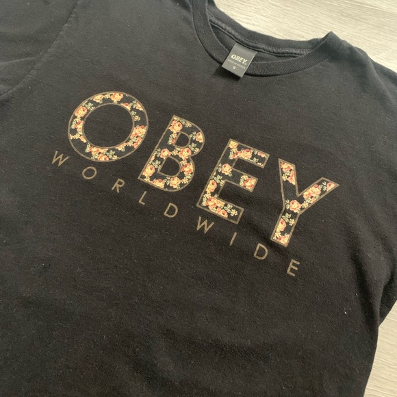 Obey Floral Spell-out Tee - Picture 2 of 3